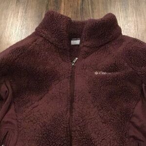 Comfy Columbia Maroon Fall Zip-up
